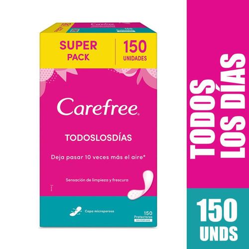 Protectores CAREFREE todos los días (150  und)