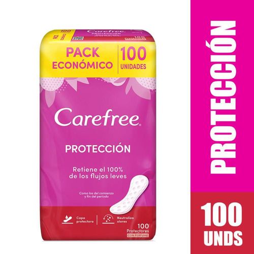 Protectores CAREFREE retiene el 100% de flujos leves (100  und)