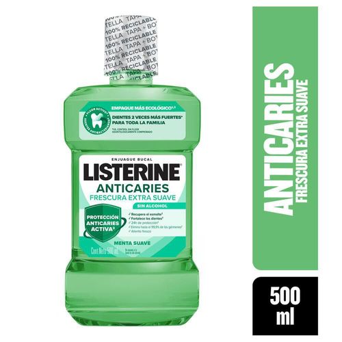 Enjuague bucal LISTERINE anticaries sin alcohol (500  ml)