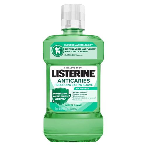 Enjuague bucal LISTERINE anticaries sin alcohol (500  ml)