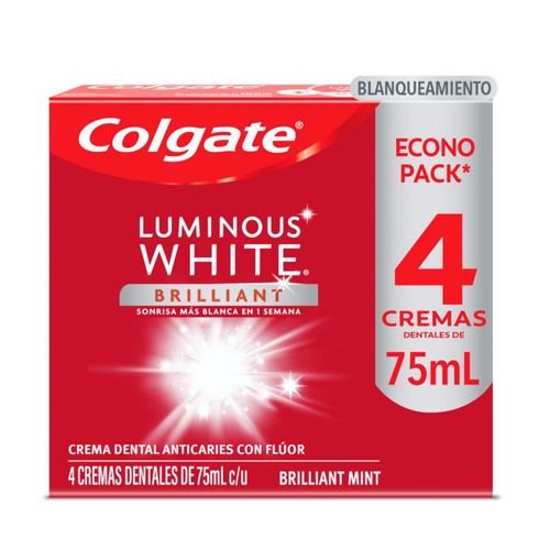 Crema dental COLGATE blanqueadora luminous brilliant (300  ml)