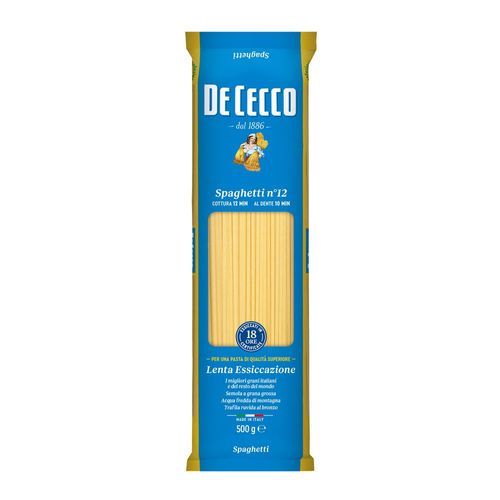 Pasta DE CECCO spaghetti #12 (500  gr)