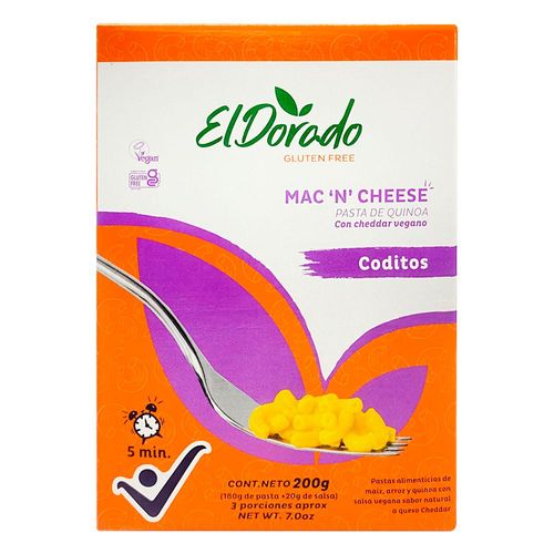 Pasta PASTAS EL DORADO QUINOA CHEDDAR VEGANO (200  gr)