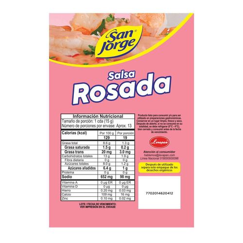 Salsa SAN JORGE Rosada (200  gr)