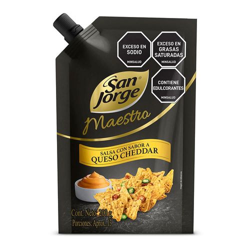 SALSA CON QUESO CHEDDAR S/J DP x 200 g SAN JORGE 200  gr