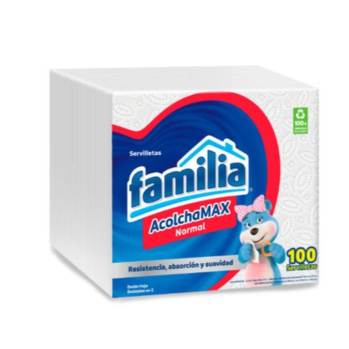 Servilletas FAMILIA Acolchamax normal blanca (100  und)