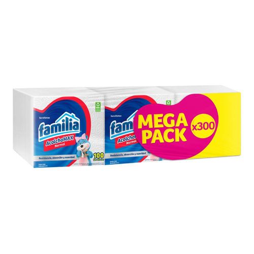 Servilletas FAMILIA Acolchamax normal blanca (300  und)