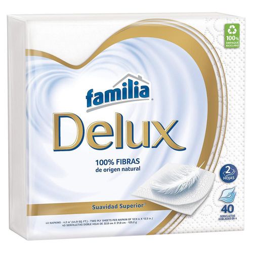 Servilletas FAMILIA Delux suaves blanca  (40  und)