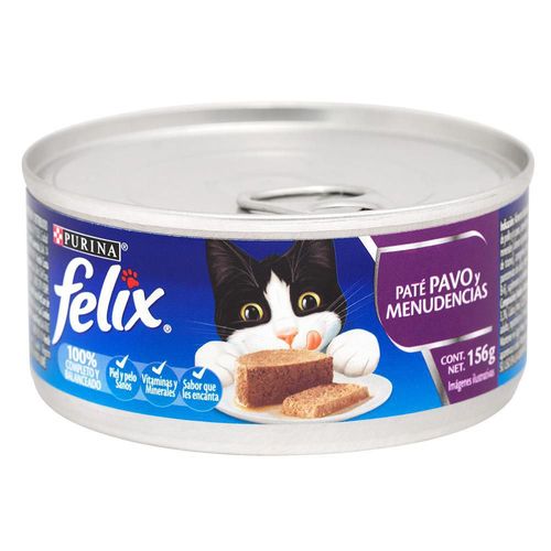 Pate Pavo Y Menudencias Para Gatos FELIX 156  gr