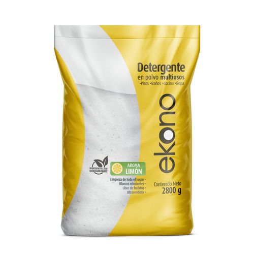 Detergente en polvo EKONO multiusos aroma limón (2800  gr)