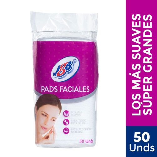 Pads Faciales J.G.B Cuadrados 100% Algodón (50  und)