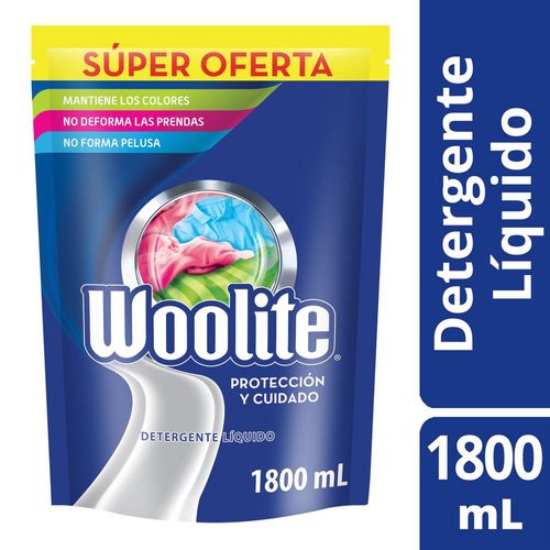 Detergente líquido WOOLITE protección y cuidado (1800  ml)