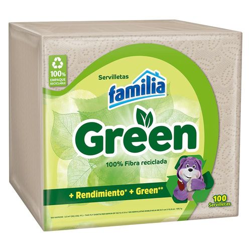 Servilletas FAMILIA Green doble hoja (100  und)