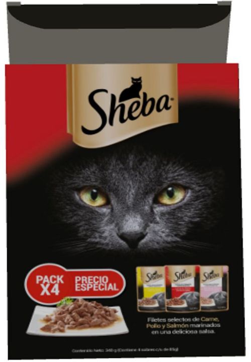 Of 4 Pack Alimento Gatos $ Especial SHEBA 340  gr