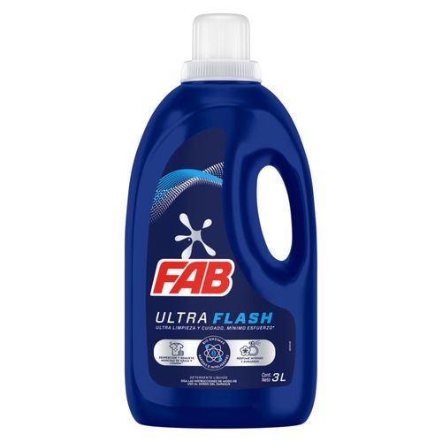 Detergente Líquido FAB Ultra Flash Vibra Color (3000  ml)