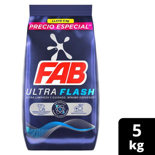 Detergente En Polvo FAB Ultra Flash (5000  gr)