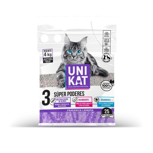 Arena Unikat Gato 3 Super Poderes Lavanda (4000  gr)