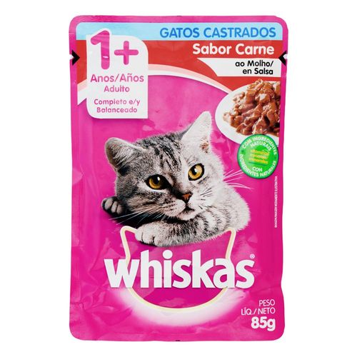 Alimento Gato Castrado Carne WHISKAS 85  gr