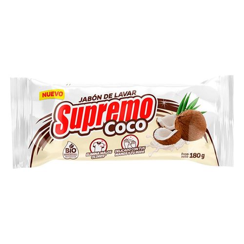 Jabón SUPREMO barra con fragancia a coco (180  gr)