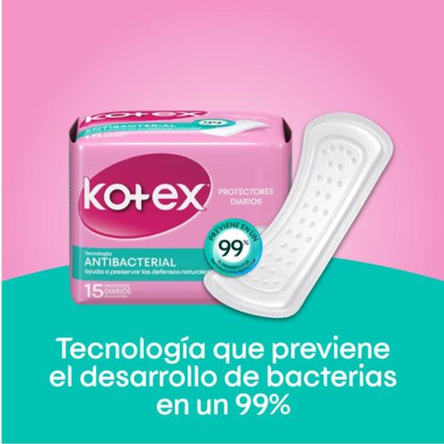 Protectores diarios KOTEX Antibacterial (120  und)