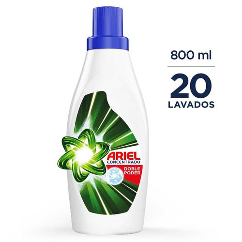 Detergente Líquido ARIEL Doble Poder Concentrado (800  ml)