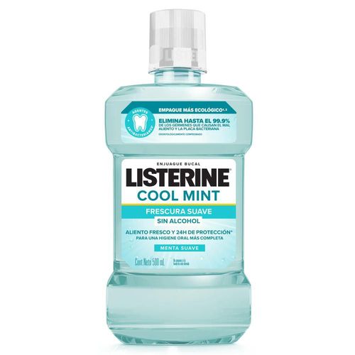 Enjuague bucal LISTERINE cool mint sin alcohol (500  ml)