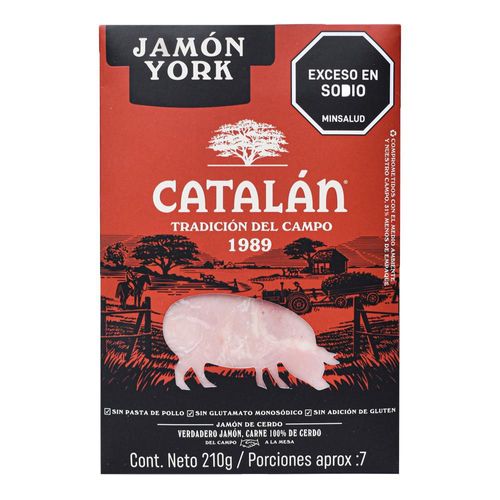 Jamón York CATALAN Carne 100% de cerdo (210  gr)