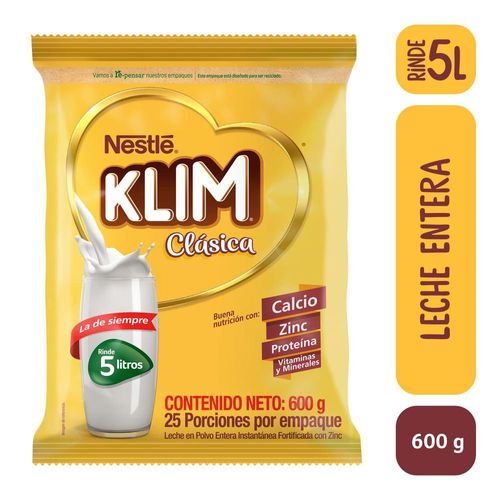 Leche en polvo KLIM clásica bolsa (600  gr)