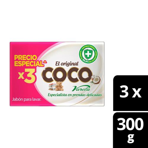 Jabón En Barra COCO VARELA Original x3und (900  gr)