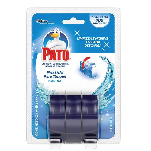 Limpiador inodoro PATO tanque pastilla marina x3und (120  gr)