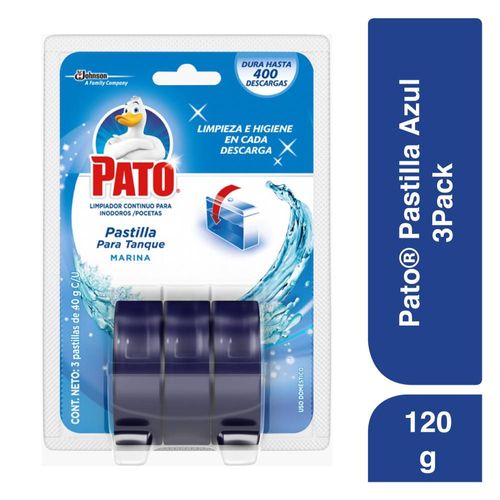 Limpiador inodoro PATO tanque pastilla marina x3und (120  gr)