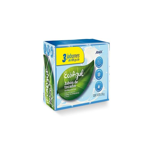 Jabón de tocador AZULK ecoazul antibacterial x3und (315  gr)