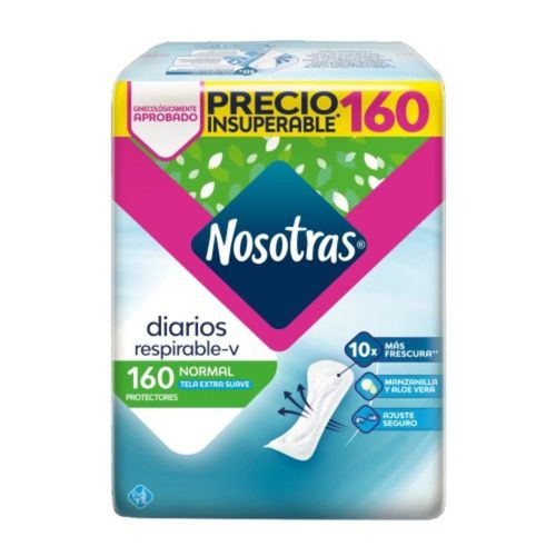 Protectores NOSOTRAS diarios respirables (160  und)