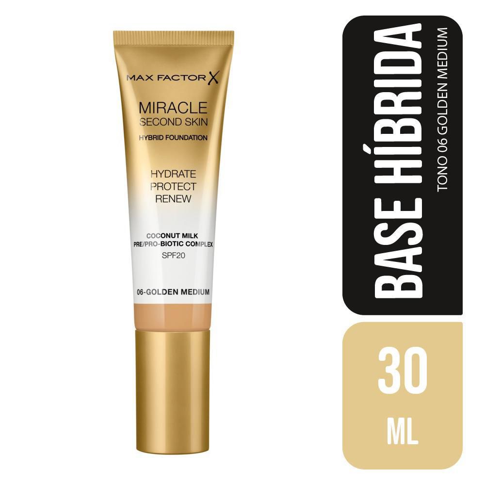 Base híbrida MAX FACTOR Miracle second skin tono 06 (30  ml) img #1
