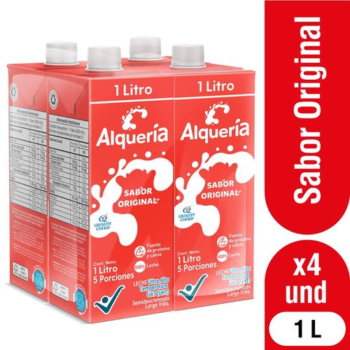 Leche ALQUERIA semidescremada sabor original x4und (4000  ml)