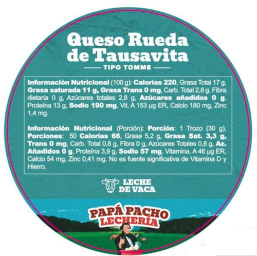 Queso de vaca PAPÁ PACHO LECHERÍA Tipo tomme porcionado en tienda
