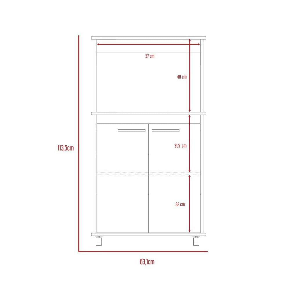 Módulo Microondas Delfi, Wengue, Con Dos Puertas Batientes img #5