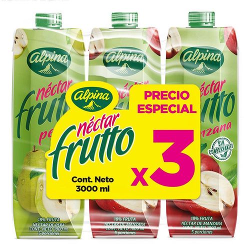Néctar FRUTTO Surtido Caja x3und 1L (3000  ml)