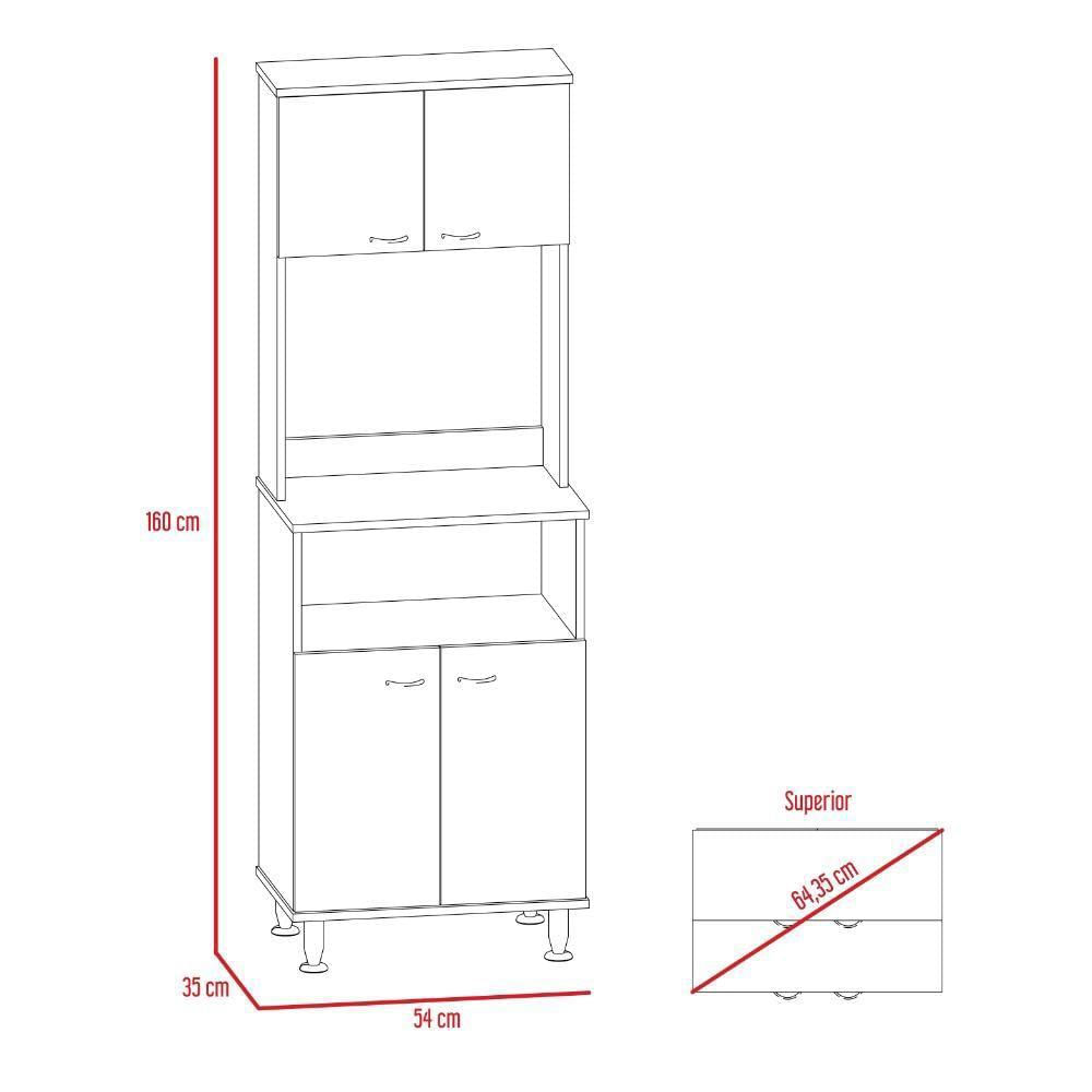 Módulo Para Microondas Kitchen Blanco 54 Cm img #5