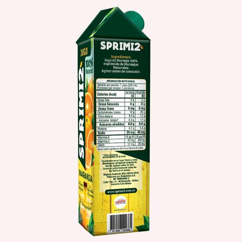 Jugo de naranja SPRIMI2 100% natural caja (1000  ml)