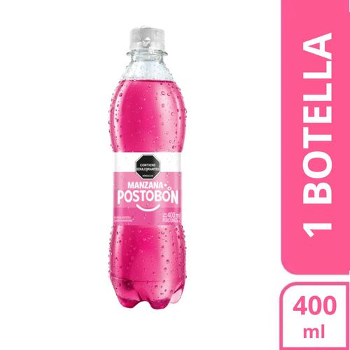 Gaseosa POSTOBON manzana sin azúcar botella (400  ml)