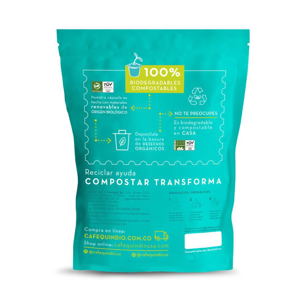 Cápsulas de café CAFE QUINDIO orgánico x10und (55  gr) img #2