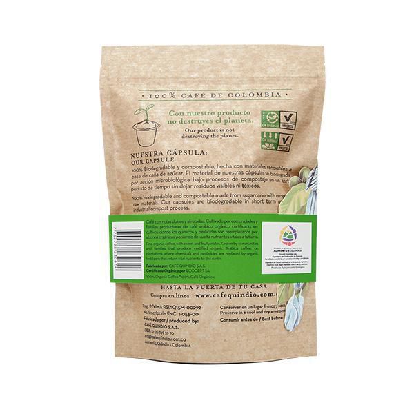 Cápsulas de café CAFE QUINDIO orgánico x10und (55  gr) img #3