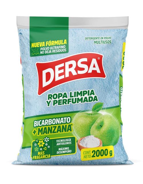 Detergente en polvo DERSA multiusos bicarbonato + manzana (2000  gr)