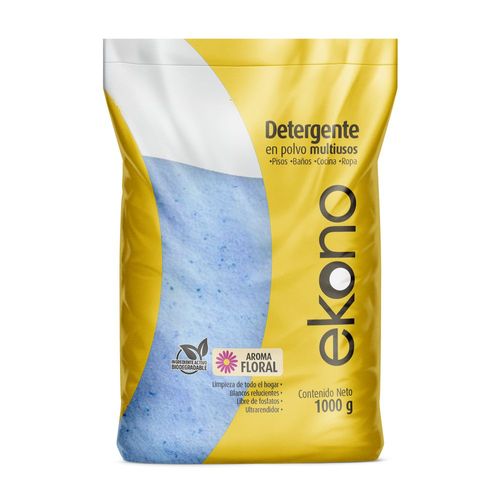 Detergente en polvo EKONO multiusos aroma floral (1000  gr)