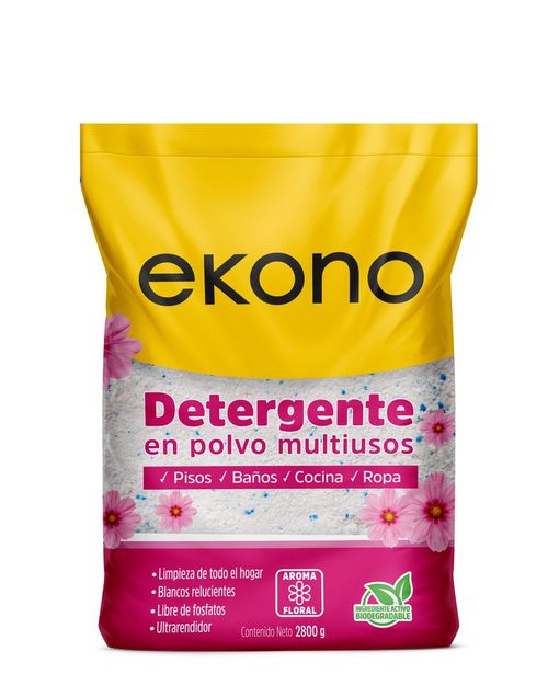 Detergente en polvo EKONO multiusos aroma floral (2800  gr)
