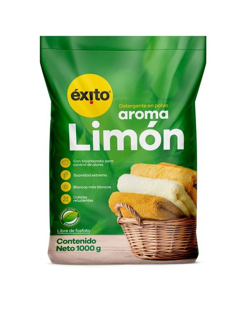 Detergente en polvo EXITO MARCA PROPIA aroma limón (1000  gr)