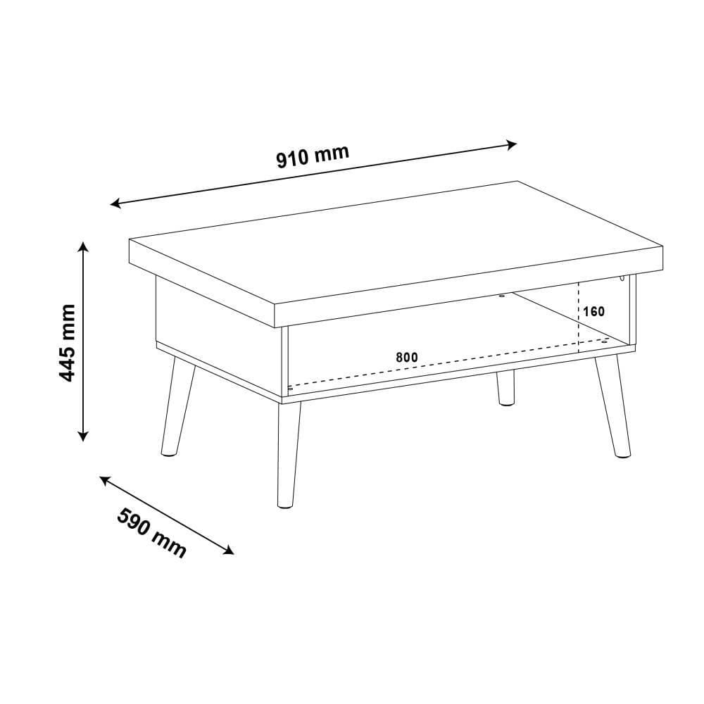 Mesa Lucca Pino Y Blanco 91 Cm Rectangular img #3