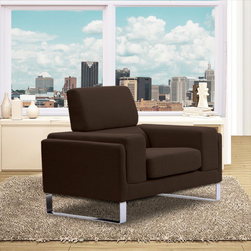 Silla Moderna Phillips Microfibra Café img #1