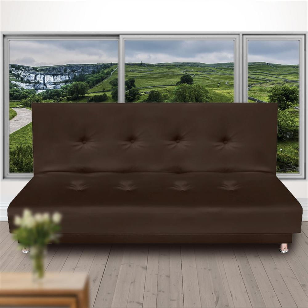 Sofa Cama Clic Premium Magic Class Microfibra Café img #1